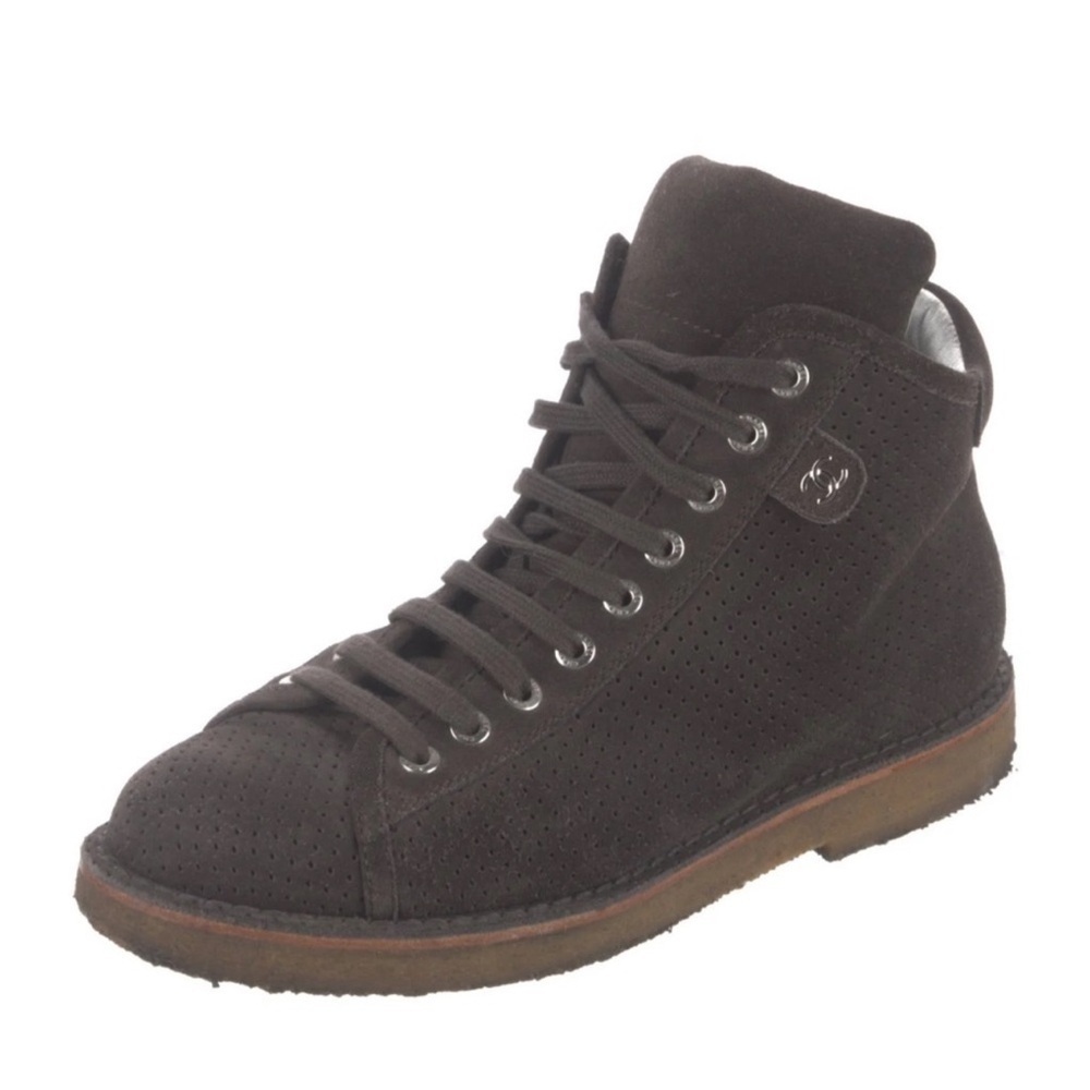 Chanel Interlocking CC Logo Brown Bootie Size 36